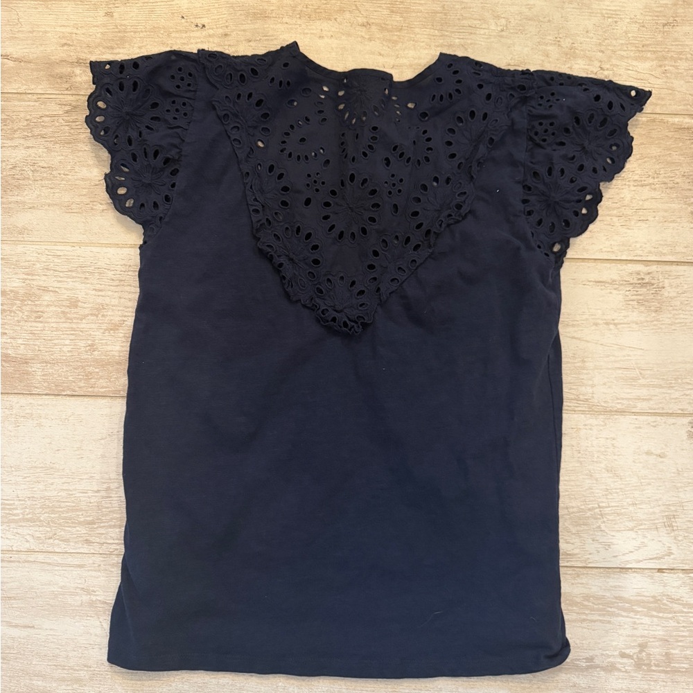 Banana Republic Black Eyelet Blouse